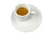 Isolated porcelain cup of espresso