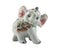 Isolated porcelain elephant statuette photo.