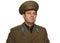 An isolated portrait on a white background of an officer lieutenant colonel of the Soviet Army