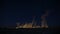 Isolated power plant at night landscape