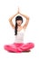 Isolated practicing yoga woman