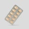 Isolated progesterone hormone tablets in blister pack