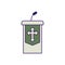 Isolated pulpit with cross fill vector design