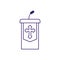 Isolated pulpit with cross line vector design