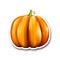 Isolated pumpkin sticker on white background