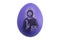 Isolated purple Chicken Egg with easter Jesus image on white background - fine edge