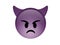 Isolated purple demon devil angry face icon with Horns