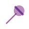 Isolated purple lollipop candy sheer flat icon Vector