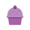 Isolated purple muffin candy sheer flat icon Vector