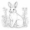Isolated Rabbit Coloring Page For Adults