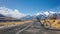 Isolated Racing Bike With Nobody On A Deserted Mountain Road. Beautiful Landscape And View