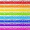 Isolated Rainbow Confetti Stripes Pattern Continuous to Right and to Left on Transparent Background