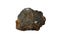 Isolated raw Wolframite stone, iron manganese tungstate mineral on white background.