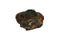 Isolated raw Wolframite stone, iron manganese tungstate mineral on white background.