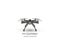 Isolated rc drone logo on white. UAV technology logotype. Unmanned aerial vehicle icon. Remote control device sign