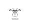 Isolated rc drone logo on white. UAV technology logotype. Unmanned aerial vehicle icon. Remote control device sign