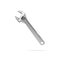 Isolated realistic adjustable wrench on a white background.