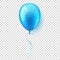 Isolated Realistic Colorful Glossy Flying Air Balloon. Birthday party. Ribbon.Celebration. Wedding or Anniversary.Vector