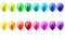 Isolated Realistic Colorful Glossy Flying Air Balloons set. Birthday party. Ribbon.Celebration. Wedding or Anniversary