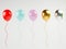 Isolated of Realistic colourful balloons on white background for decorate anniversary and party of merry Christmas , Happy new