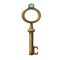Isolated realistic images of vintage keys