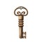 Isolated realistic images of vintage keys