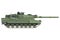 Isolated realistic modern German army main battle tank - Leopard 2A7. Heavy offensive weapons