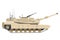 Isolated realistic modern US Army main battle tank - M1 Abrams. Heavy offensive weapons