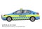 Isolated realistic patrol police car. Clipart of a modern police department sedan car