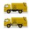 Isolated recyclable garbage truck on transparent background