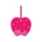 Isolated red apple with candy sheer flat icon Vector