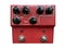 Isolated Red boutique clean drive and Overdrive stomp box effect.