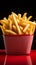 Isolated red box holds delicious fries in a tempting display