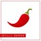 Isolated red chilli pepper memory training card