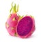 Isolated red fleshed dragon fruit