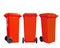 Isolated red garbage bin