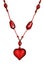 Isolated red heart necklace