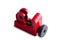 Isolated red metal pipe cutter on white