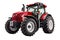 Isolated red modern agricultural tractor