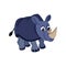Isolated rhinoceros animated animals vector illustration
