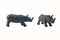 Isolated rhinoceros toy photo.