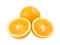 Isolated ripe orange fruit and slice