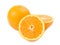 Isolated ripe orange fruit and slice