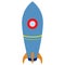 Isolated rocket space toy icon
