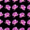 Isolated Rosehip flower with raindrops on a black background. Seamless floral pattern for fabric, textile, wrapping paper