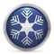 Isolated Round Button, Decorated with Snowflake Symbol, Vector Illustration