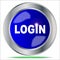 Isolated Round Metal Login Button