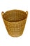 Isolated round woven straw basket