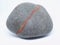 Isolated rounded stone with mineral veins.  Stone brown