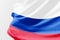 Isolated Russia Flag waving 3d Realistic fabric